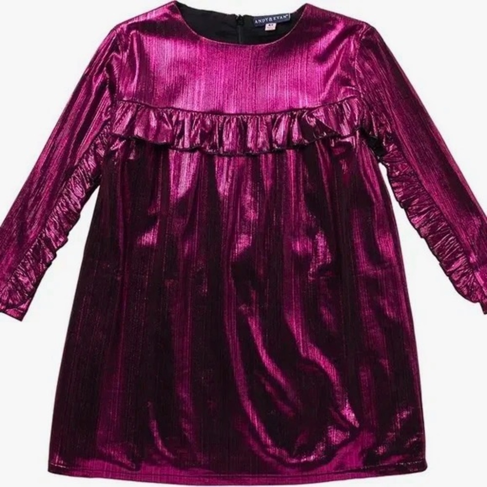 Boutique Andy & Evan metallic pink dress - size 2T